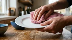 キッチンタオル。なぜ皿やカップをタオルで拭くのが悪い習慣なのか